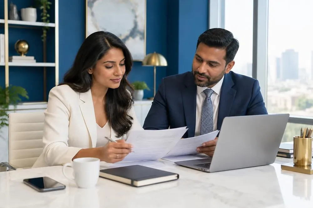 Founder consulting with a JuriFinTaxx advisor